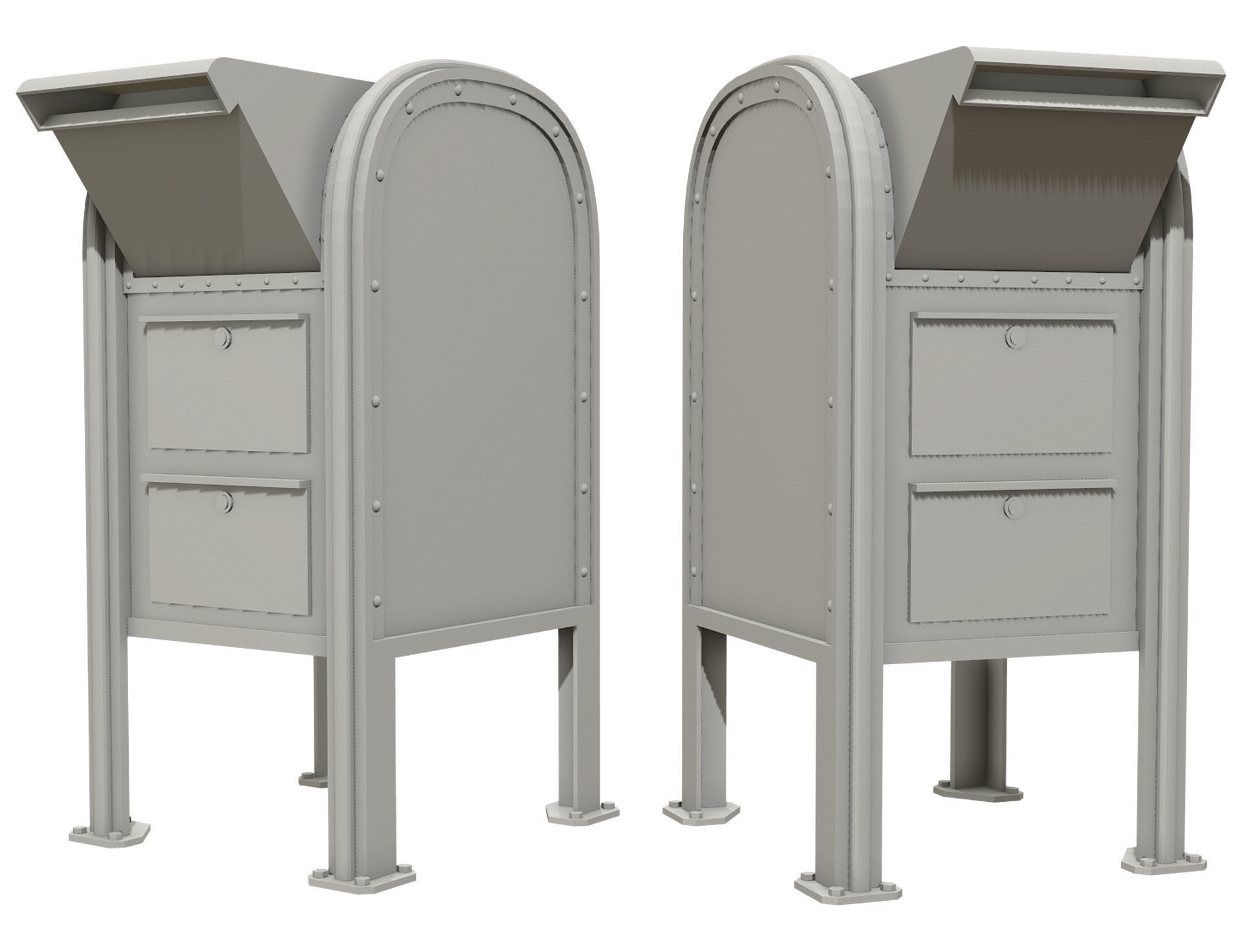 Mail Box 2 Low-poly 3D model_13