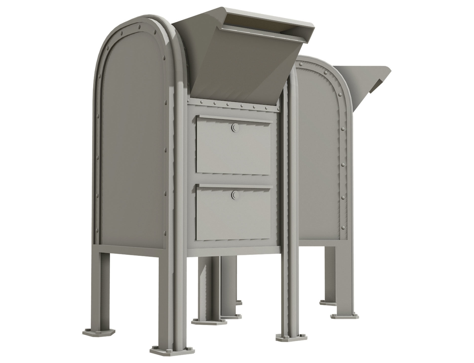 Mail Box 2 Low-poly 3D model_16
