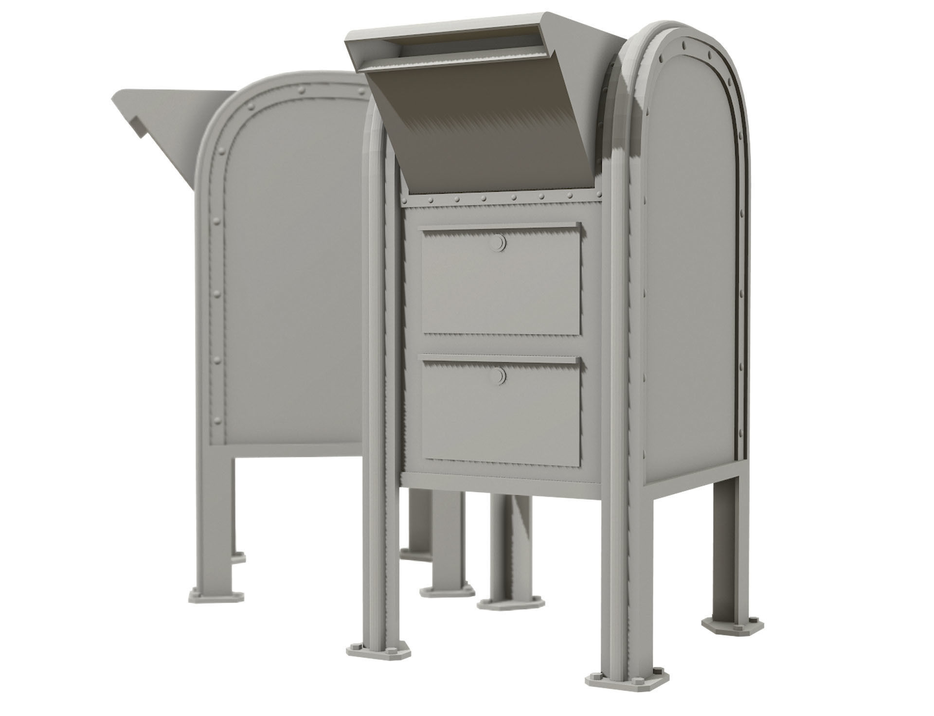 Mail Box 2 Low-poly 3D model_14