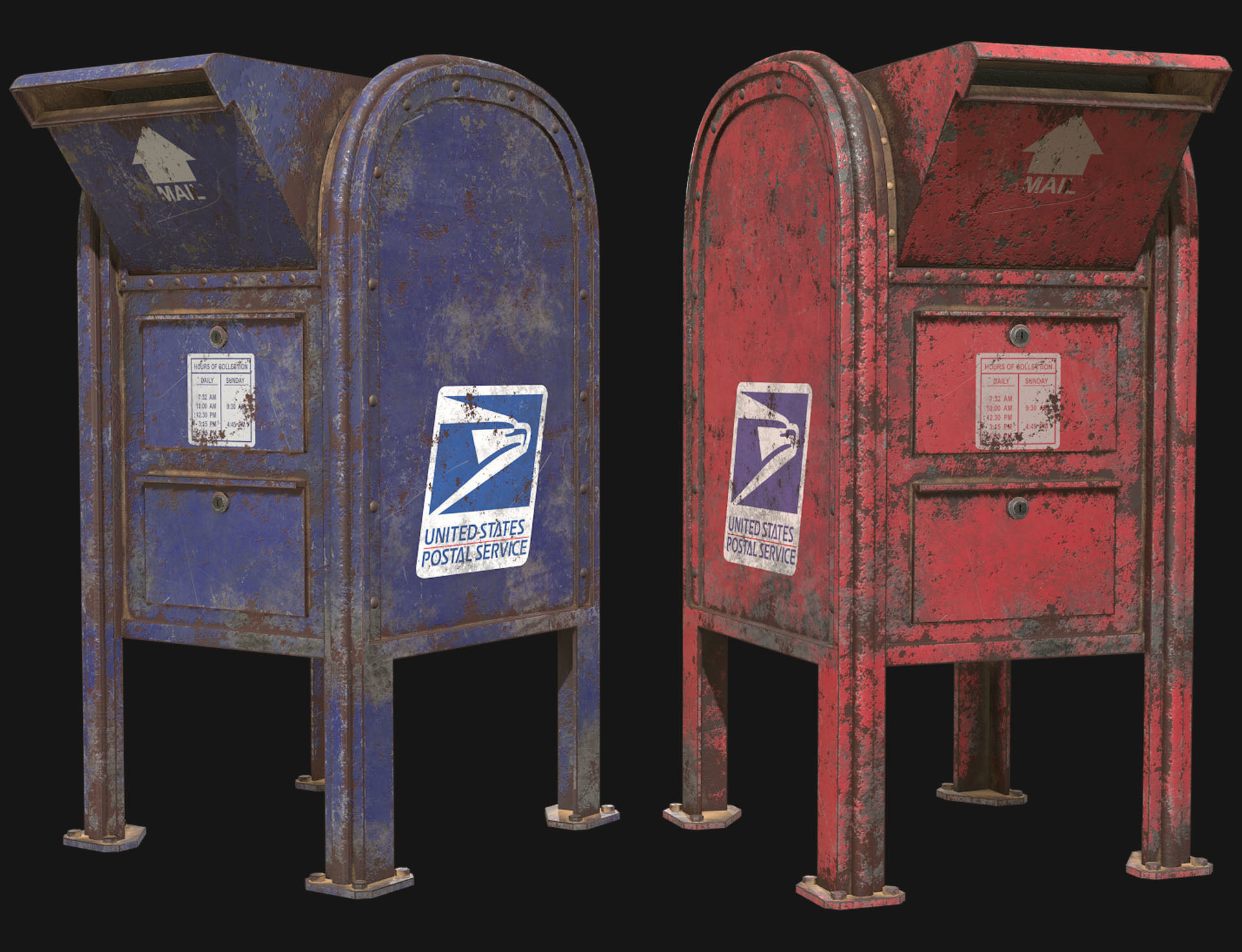 Mail Box 2 Low-poly 3D model_1