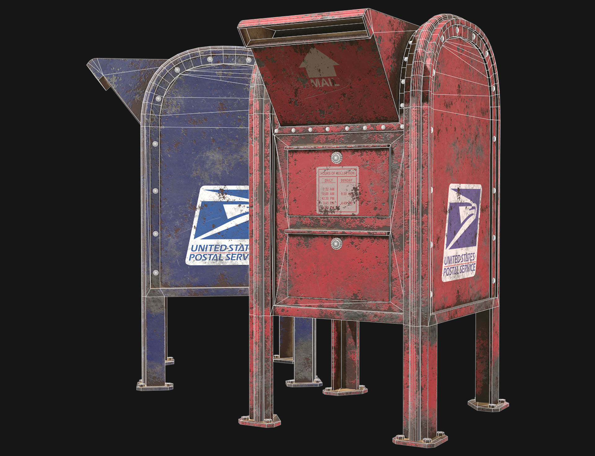 Mail Box 2 Low-poly 3D model_11