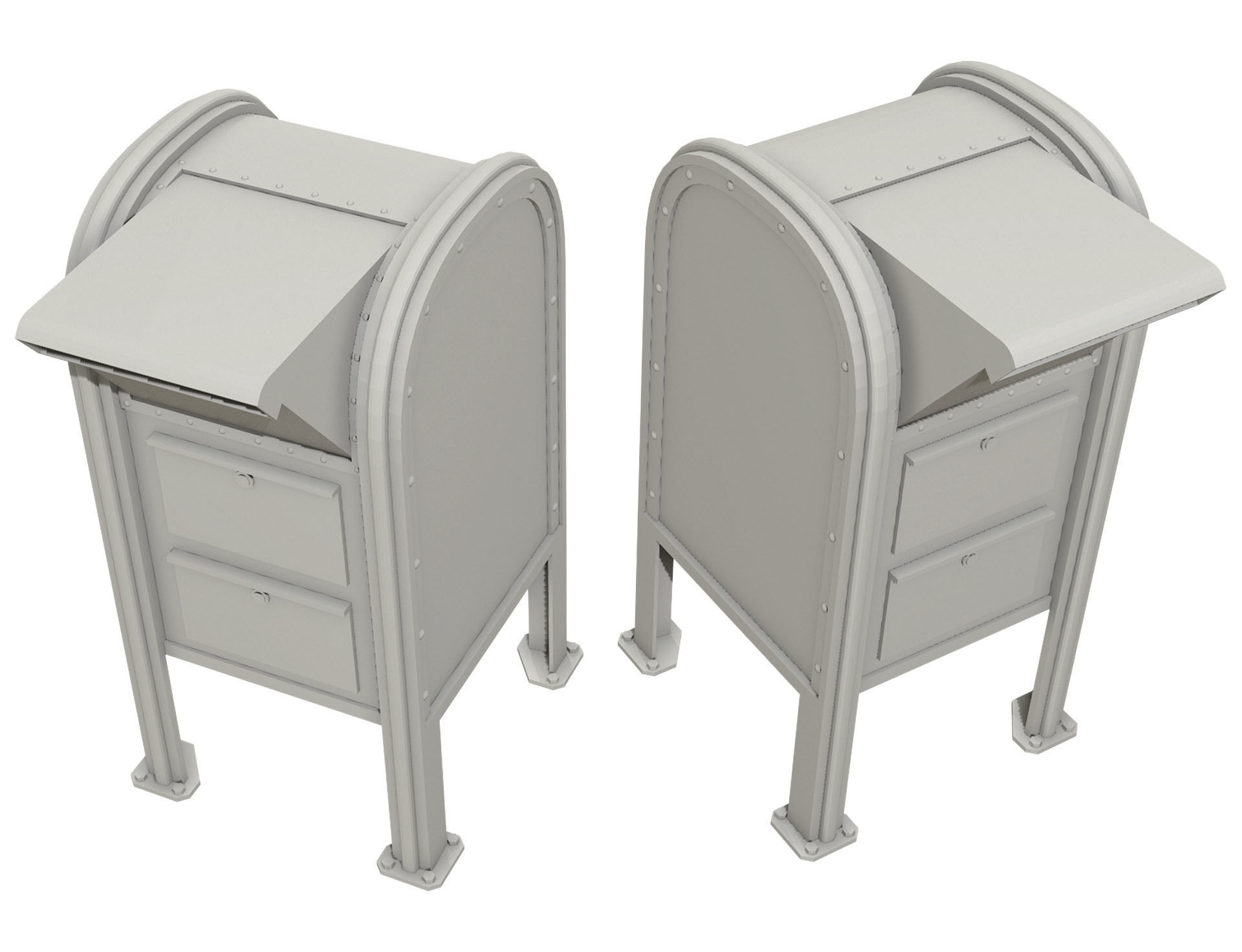 Mail Box 2 Low-poly 3D model_17