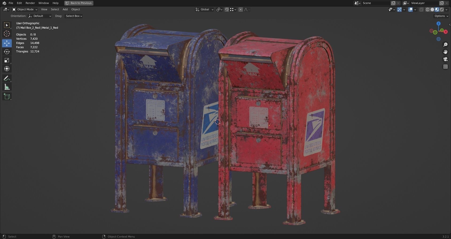 Mail Box 2 Low-poly 3D model_22