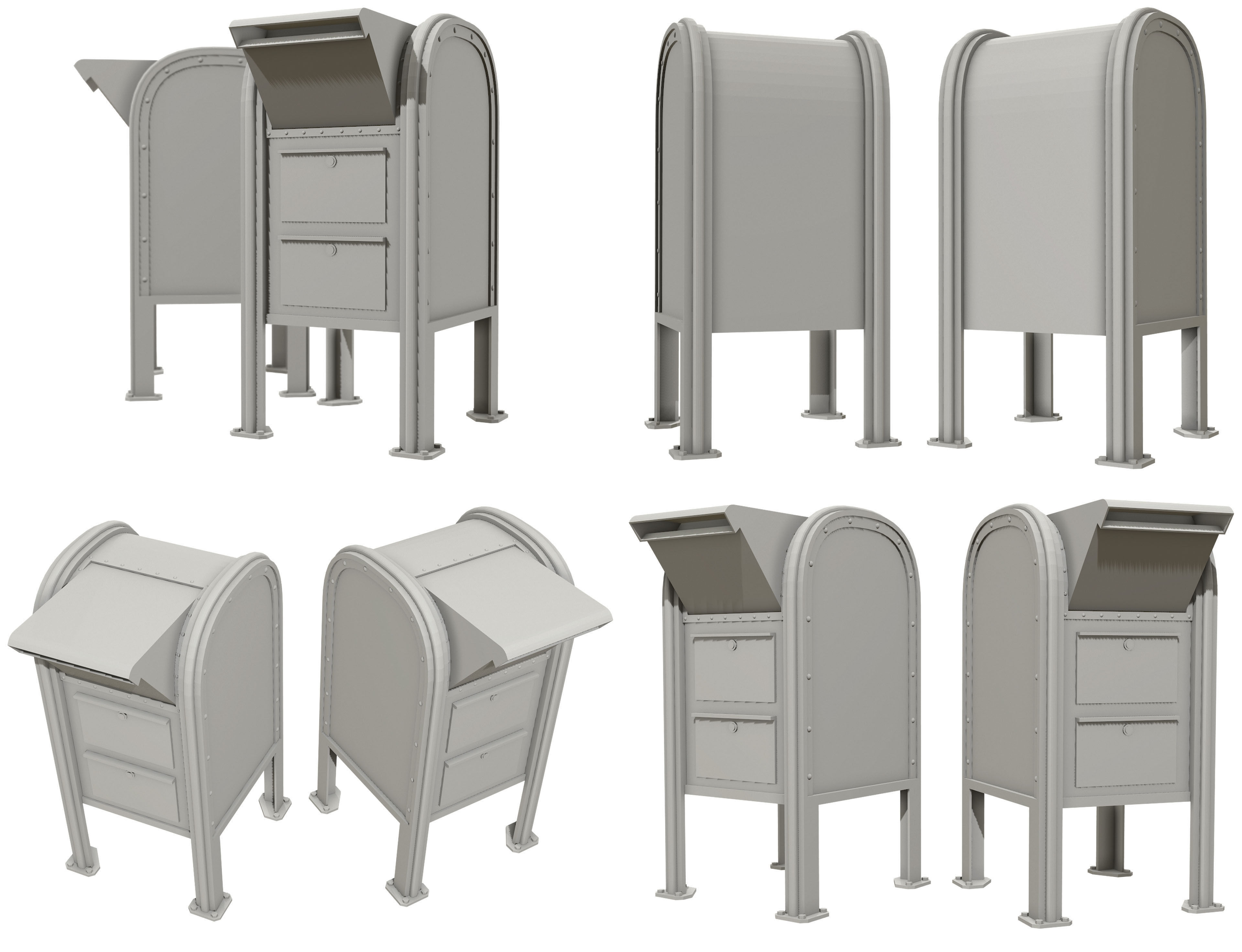 Mail Box 2 Low-poly 3D model_18