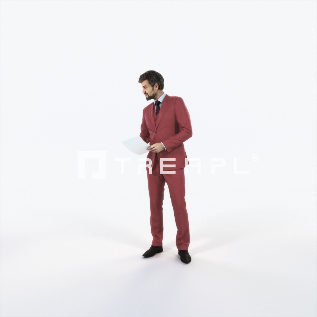 Ingrain 14L Documents Elegant Man Low-poly 3D model_6