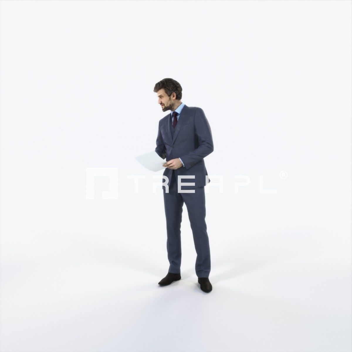 Ingrain 14J Documents Elegant Man Low-poly 3D model_6