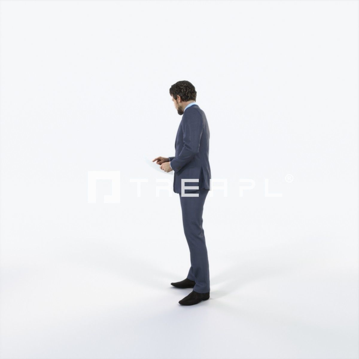 Ingrain 14J Documents Elegant Man Low-poly 3D model_5