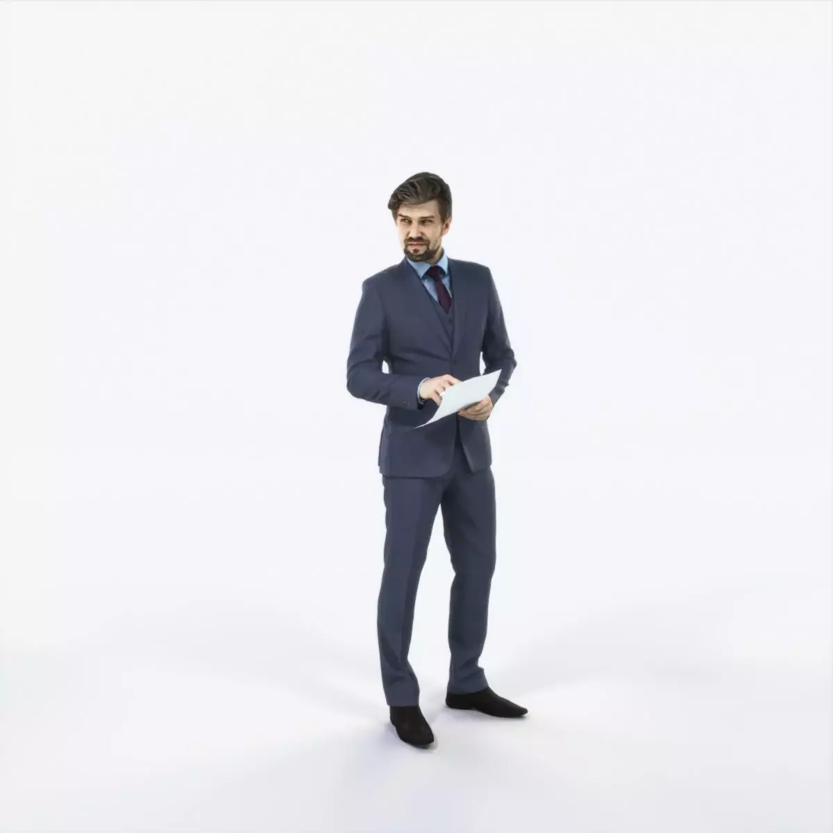 Ingrain 14J Documents Elegant Man Low-poly 3D model_0