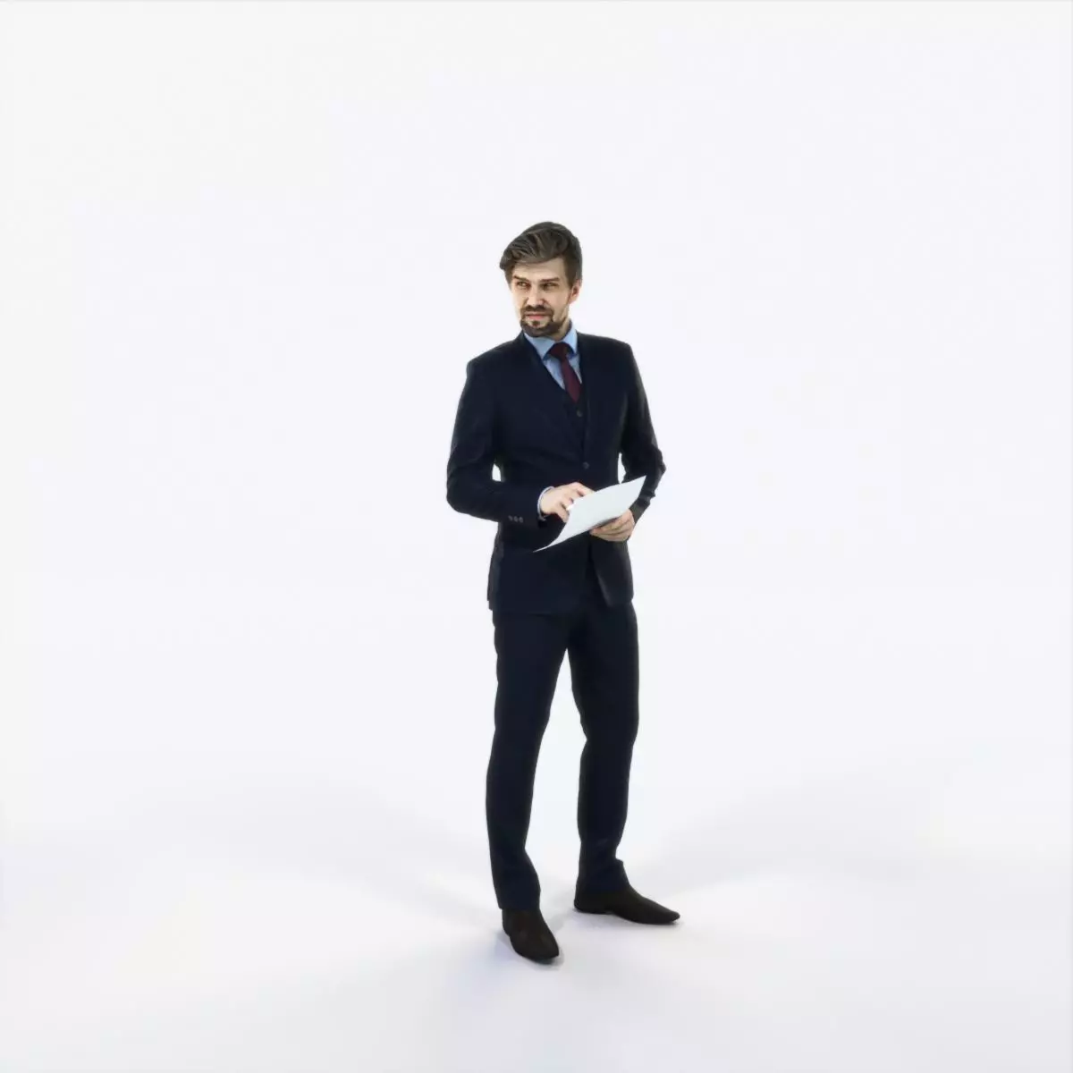 Ingrain 14I Documents Elegant Man Low-poly 3D model_0