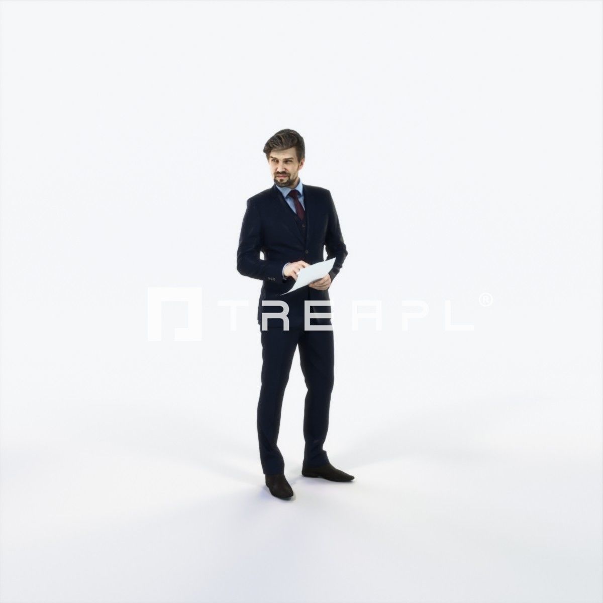 Ingrain 14I Documents Elegant Man Low-poly 3D model_1