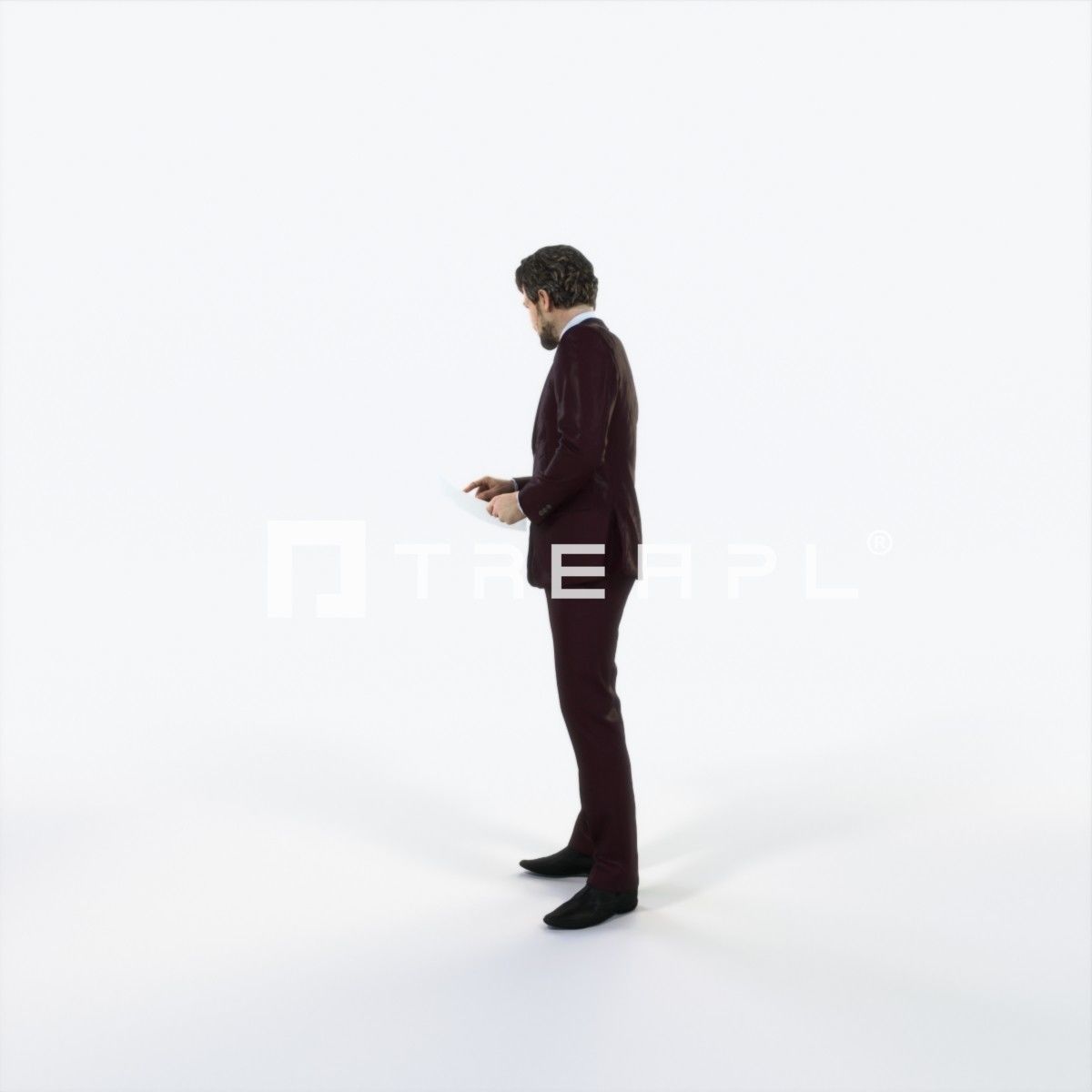 Ingrain 14H Documents Elegant Man Low-poly 3D model_5