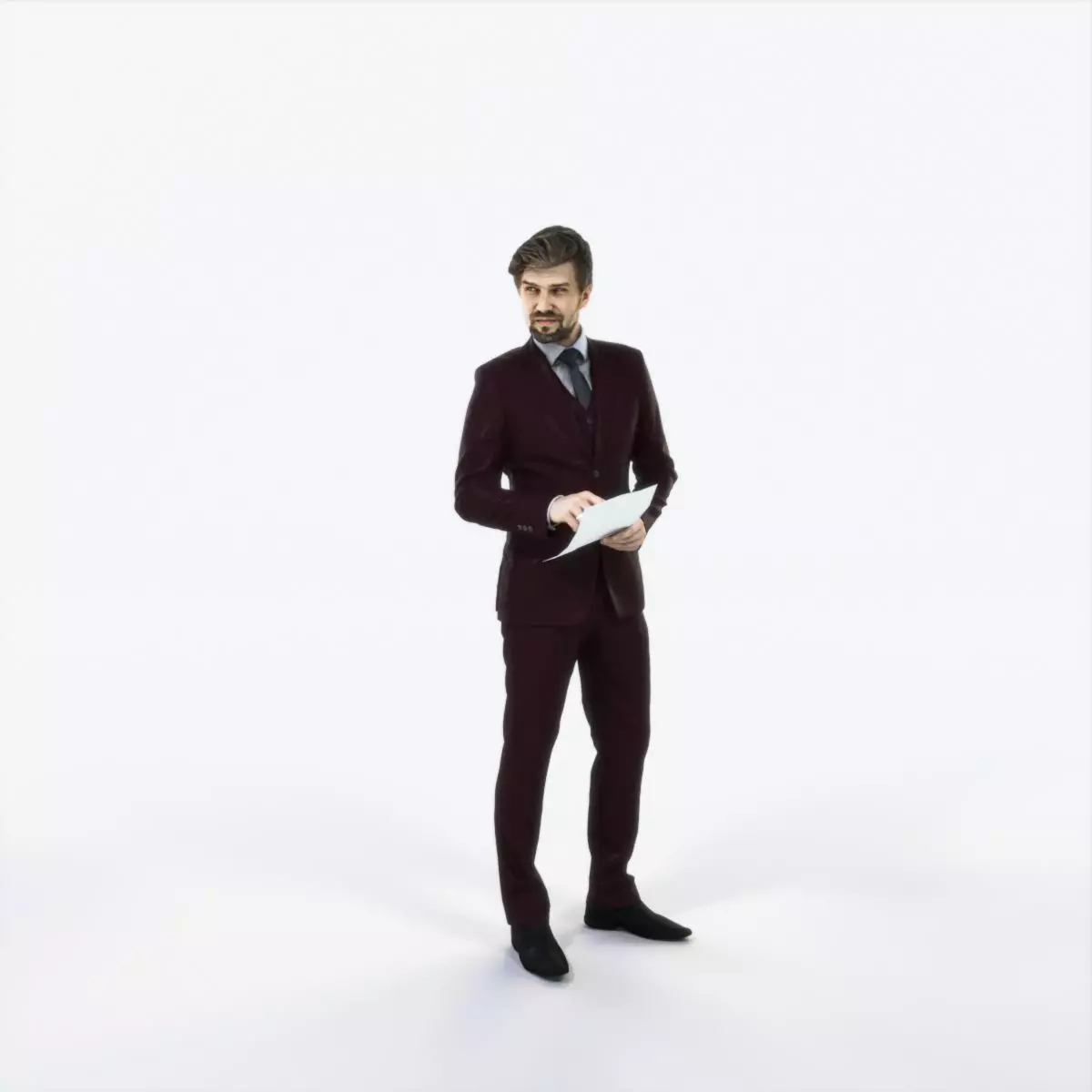 Ingrain 14H Documents Elegant Man Low-poly 3D model_0