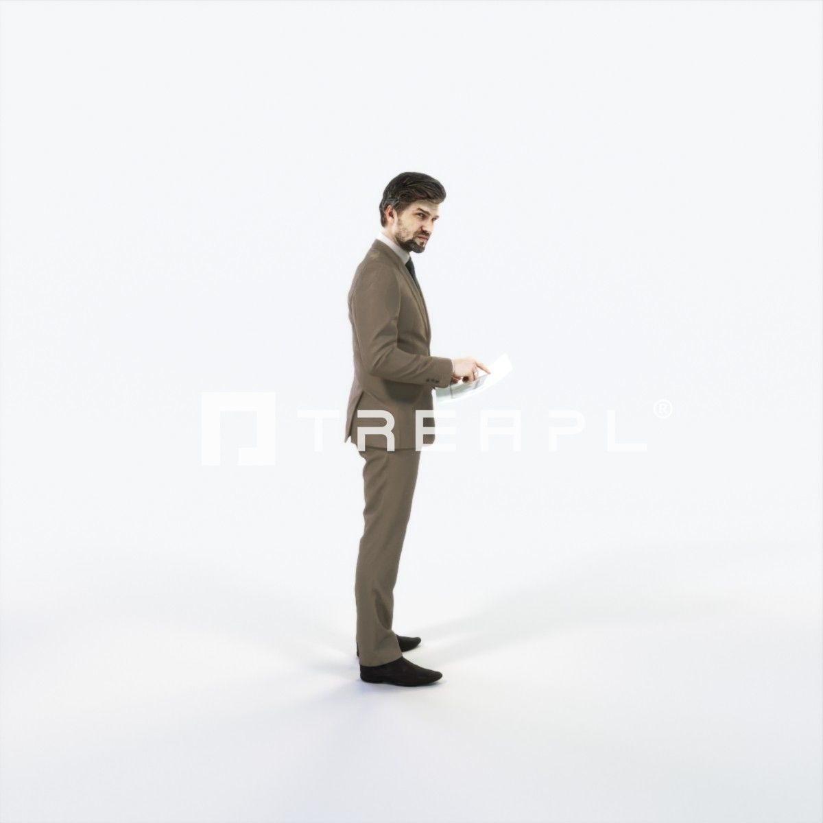 Ingrain 14G Documents Elegant Man Low-poly 3D model_2