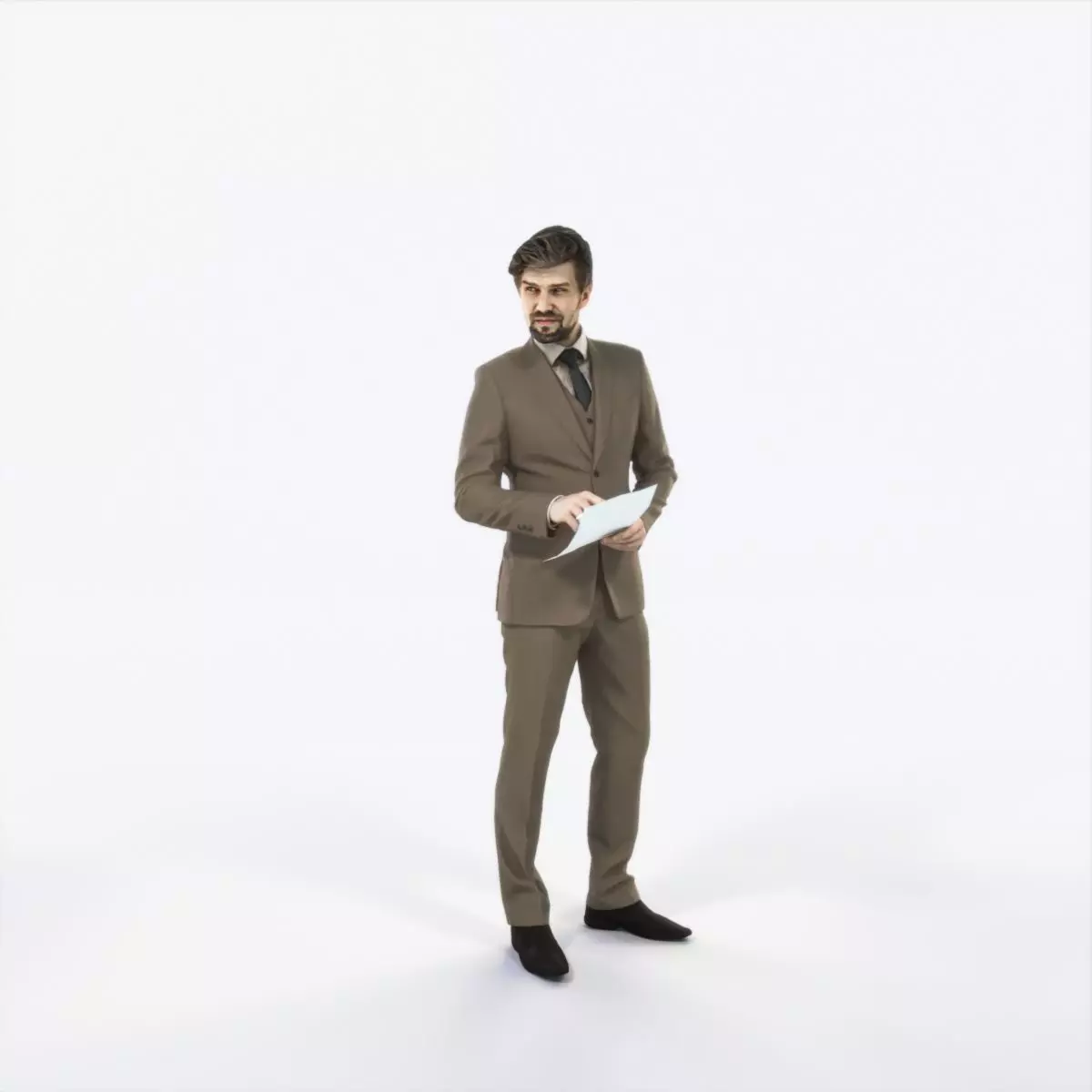 Ingrain 14G Documents Elegant Man Low-poly 3D model_0