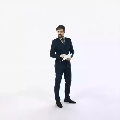 Ingrain 14F Documents Elegant Man Low-poly 3D model