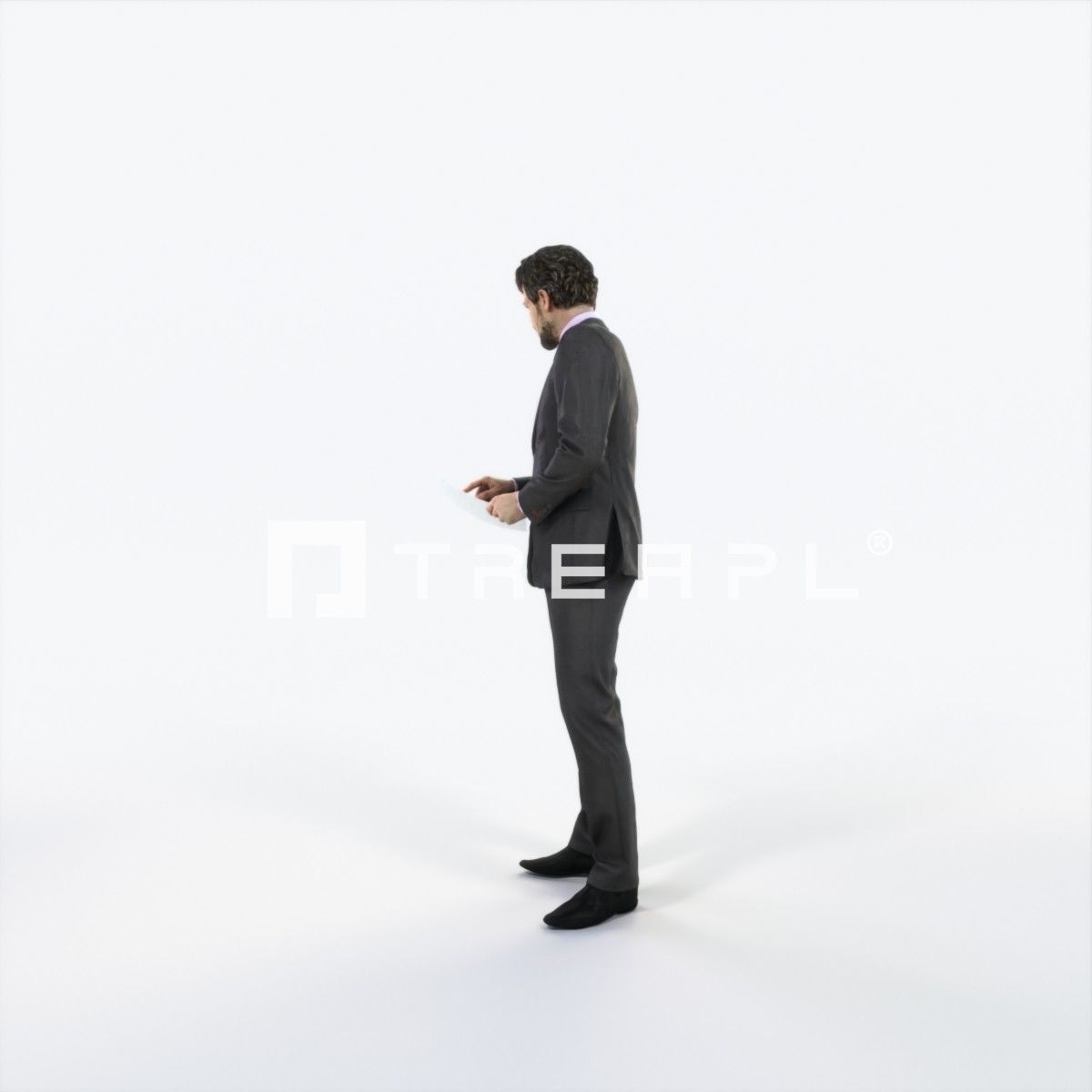 Ingrain 14D Documents Elegant Man Low-poly 3D model_5