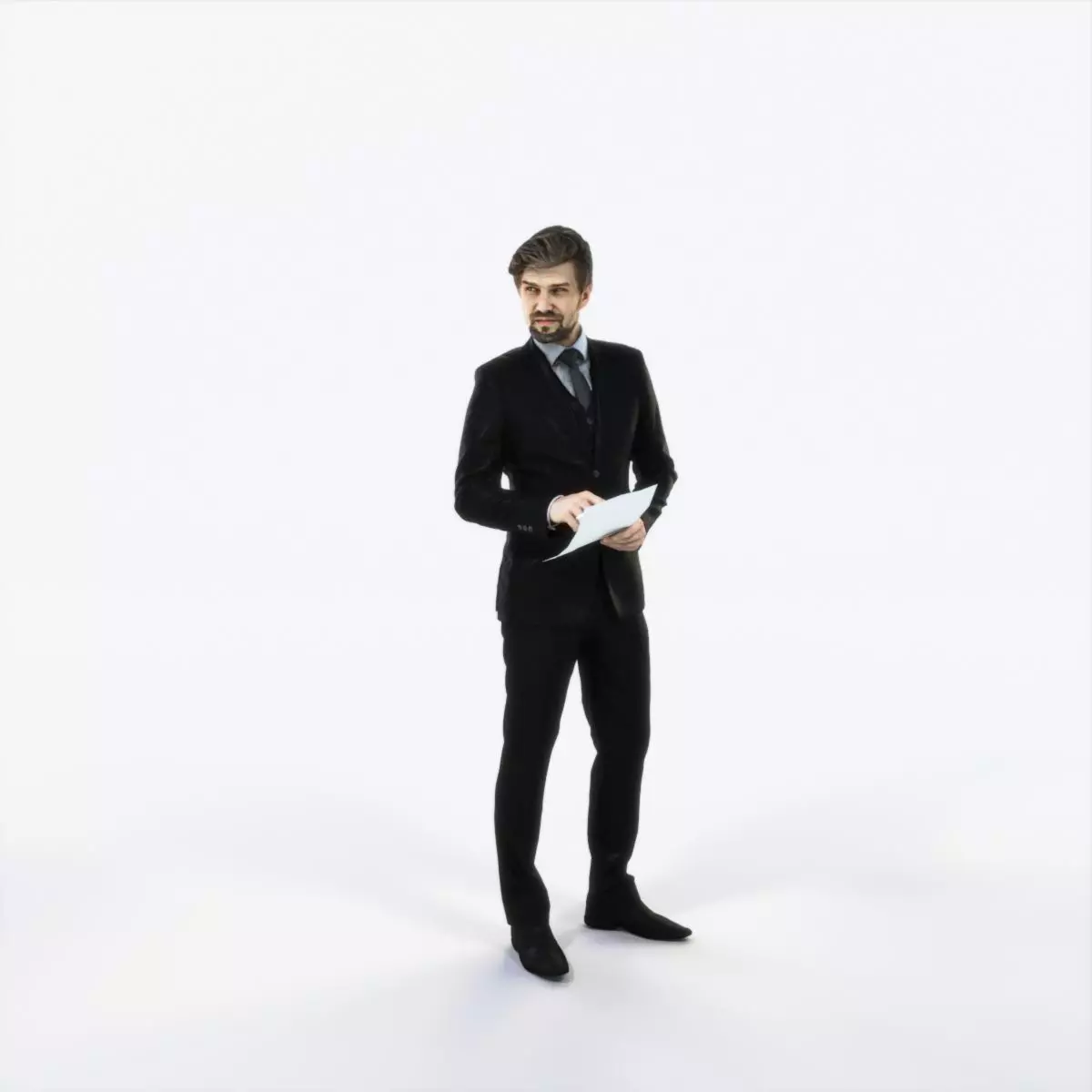 Ingrain 14B Documents Elegant Man Low-poly 3D model_0