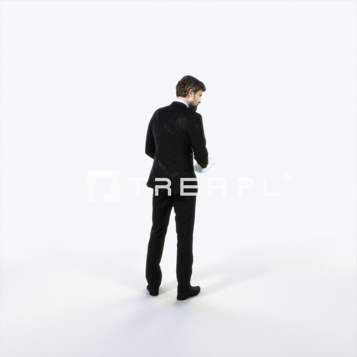 Ingrain 14B Documents Elegant Man Low-poly 3D model_3