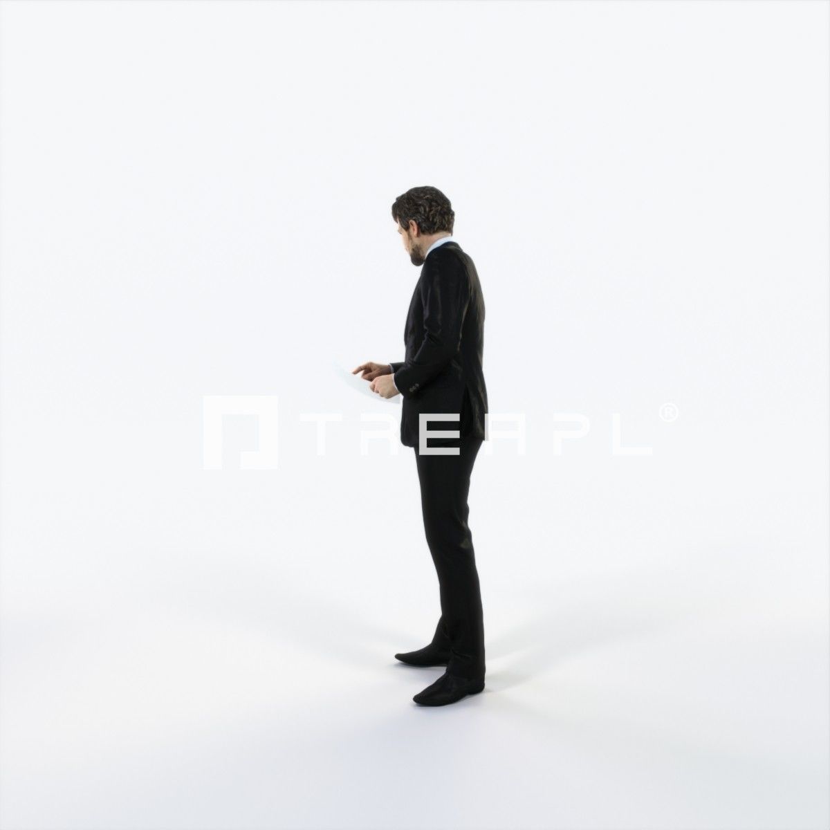 Ingrain 14B Documents Elegant Man Low-poly 3D model_5