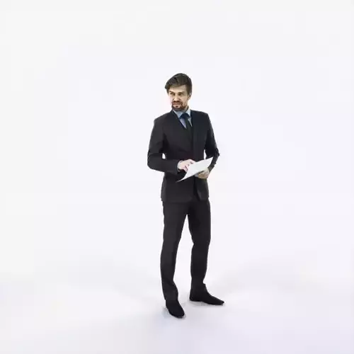 Ingrain 14A Documents Elegant Man Low-poly 3D model