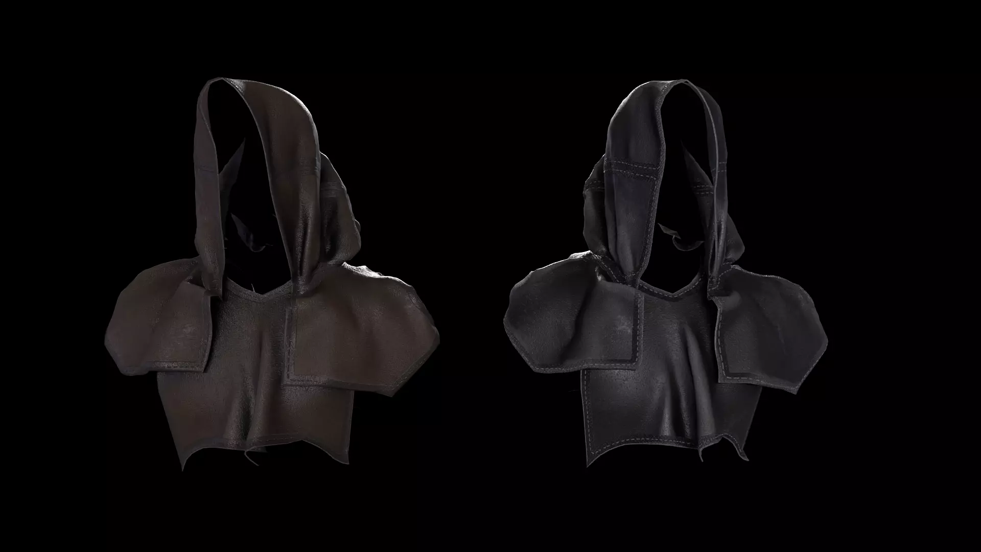 medieval hood cloak pack Low-poly 3D model