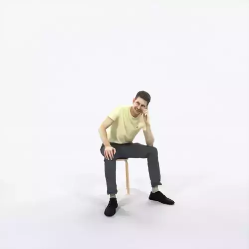 Jayne 02J Summer Cell Phone Sitting Casual Man