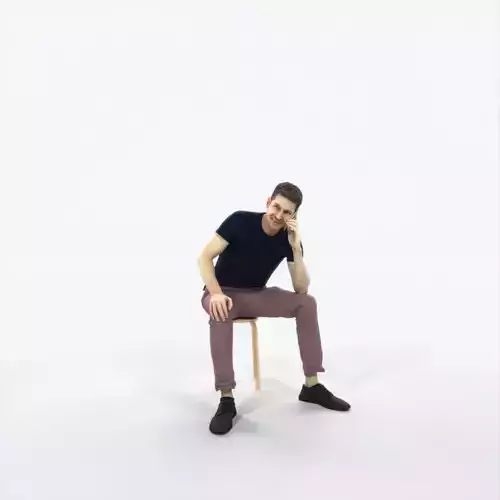 Jayne 02I Summer Cell Phone Sitting Casual Man