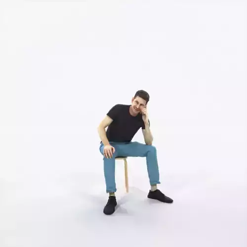 Jayne 02G Summer Cell Phone Sitting Casual Man