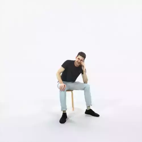 Jayne 02D Summer Cell Phone Sitting Casual Man