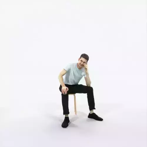 Jayne 02C Summer Cell Phone Sitting Casual Man