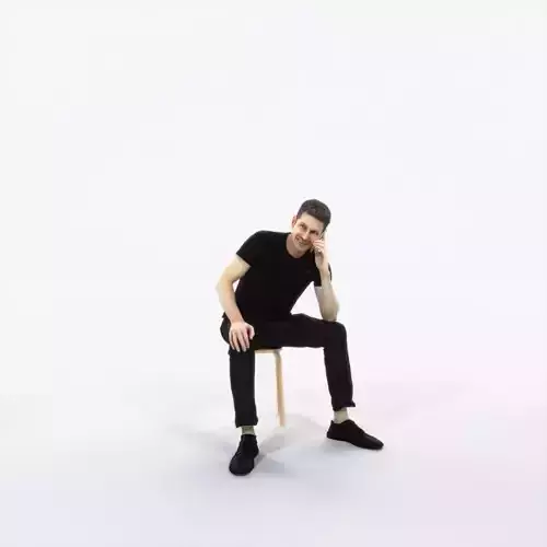 Jayne 02B Summer Cell Phone Sitting Casual Man