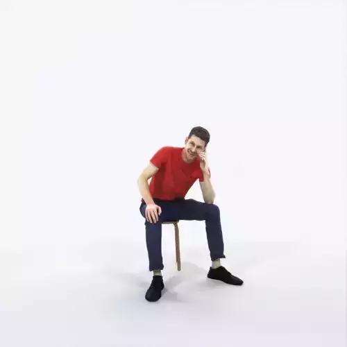 Jayne 02A Summer Cell Phone Sitting Casual Man