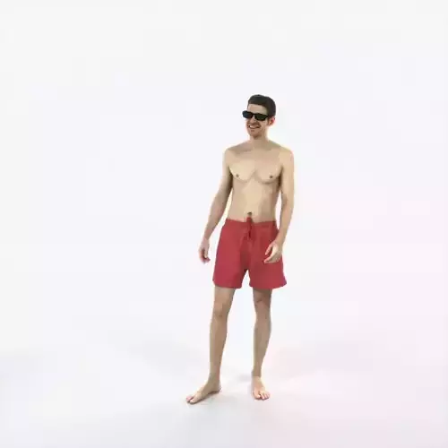 Jayne 08J Beach Listening Sports Man Low-poly 3D model