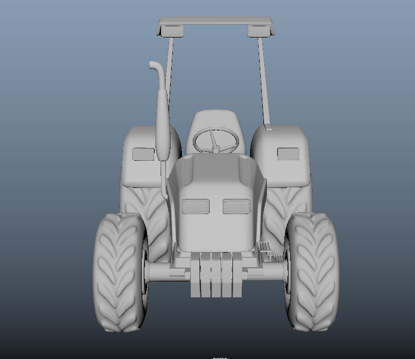 Tractor Low-poly 3D model_3
