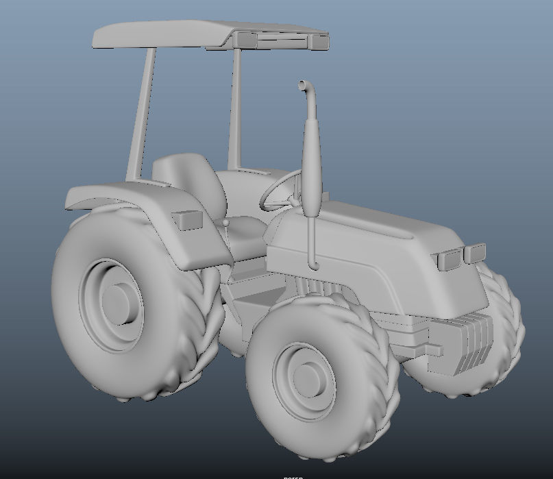 Tractor Low-poly 3D model_4