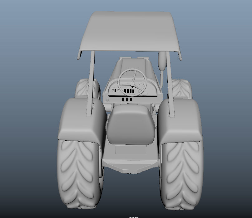 Tractor Low-poly 3D model_2