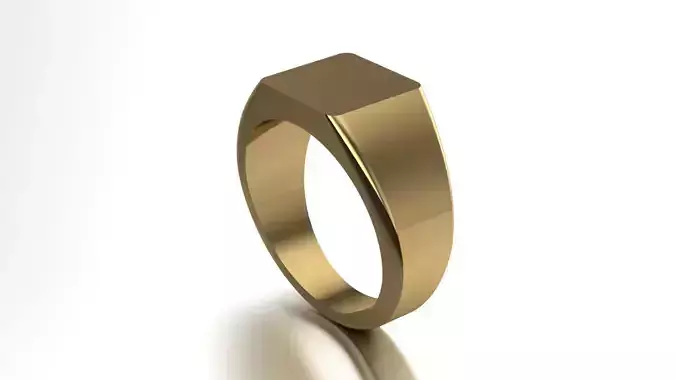 10mm Signet Ring Squareshape Pritable model 3dmodel US 8