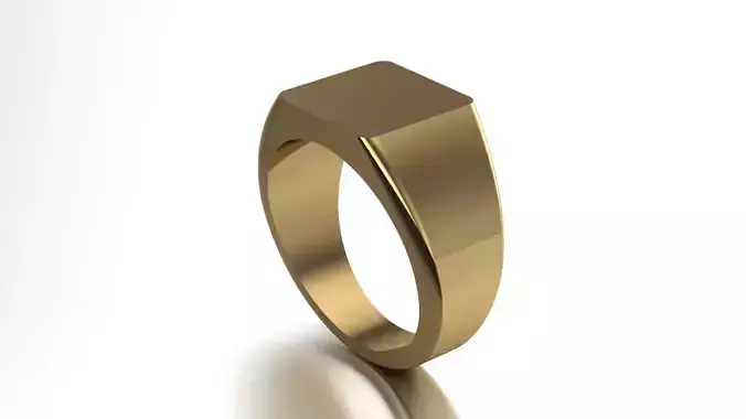 11 mm Signet Ring Squareshape Pritable model 3dmodel US 8