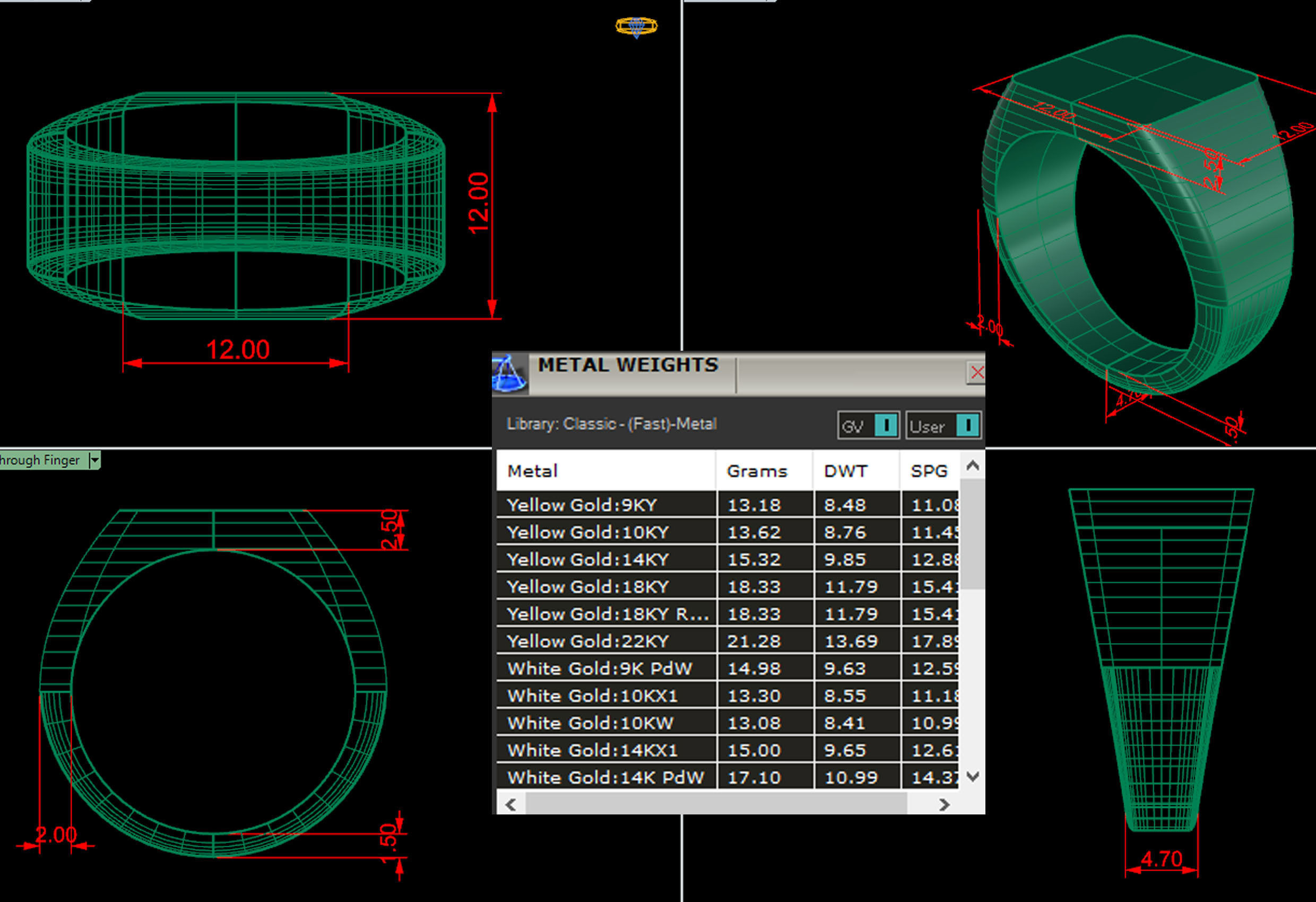 12 mm Signet Ring Squareshape Pritable model 3dmodel US 8 3D print model_4