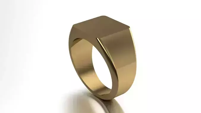 12 mm Signet Ring Squareshape Pritable model 3dmodel US 8