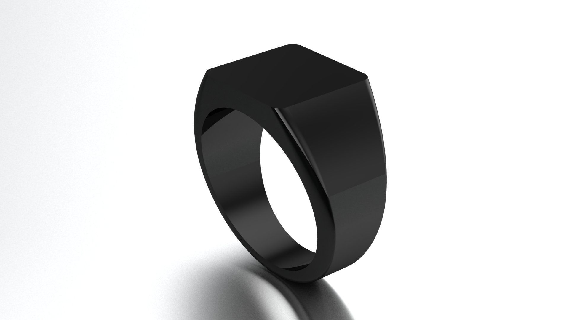 12 mm Signet Ring Squareshape Pritable model 3dmodel US 8 3D print model_3