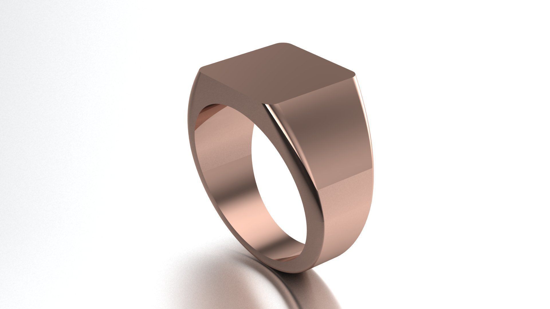 12 mm Signet Ring Squareshape Pritable model 3dmodel US 8 3D print model_1