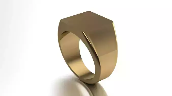13 mm Signet Ring Squareshape Pritable model 3dmodel US 8