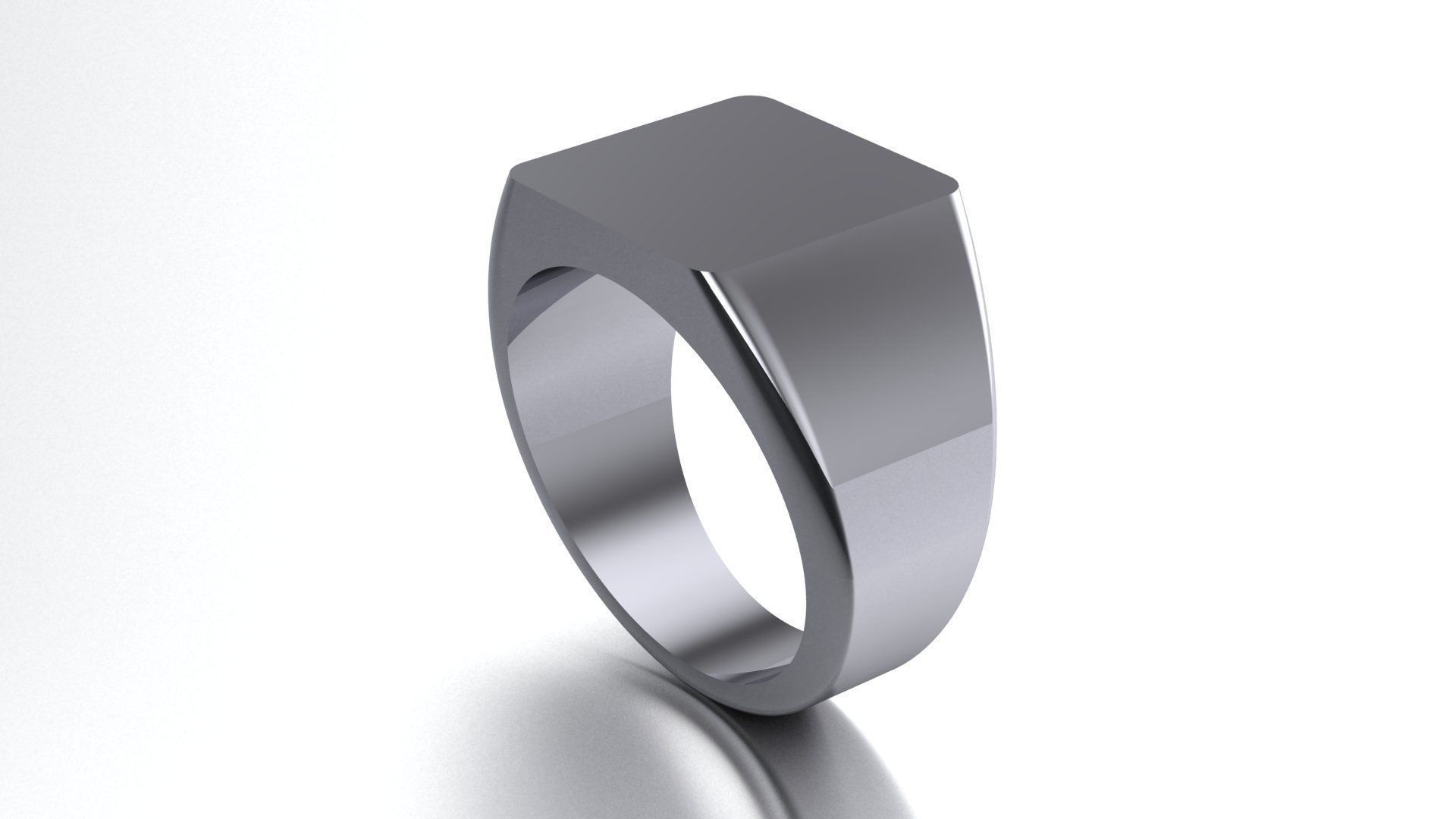 13 mm Signet Ring Squareshape Pritable model 3dmodel US 8 3D print model_2