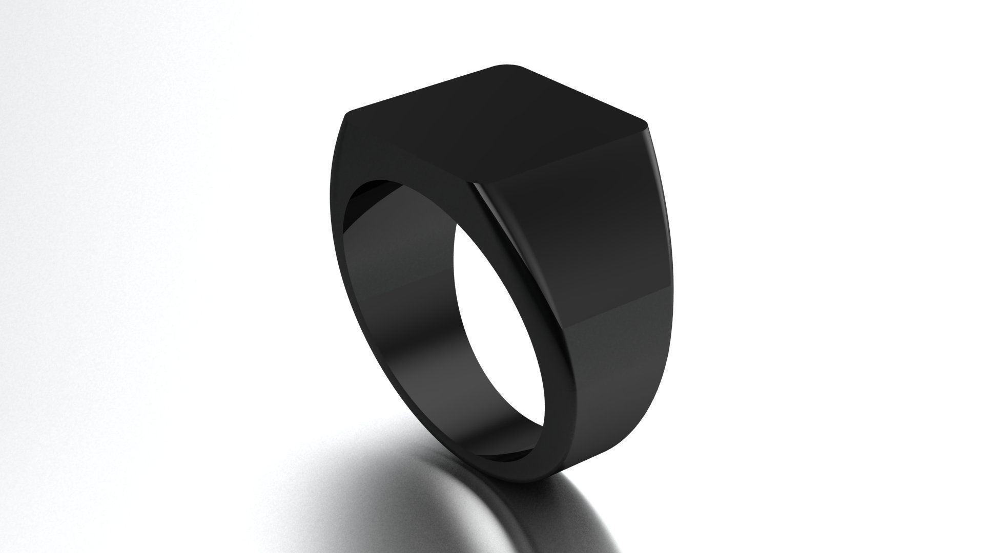 13 mm Signet Ring Squareshape Pritable model 3dmodel US 8 3D print model_3