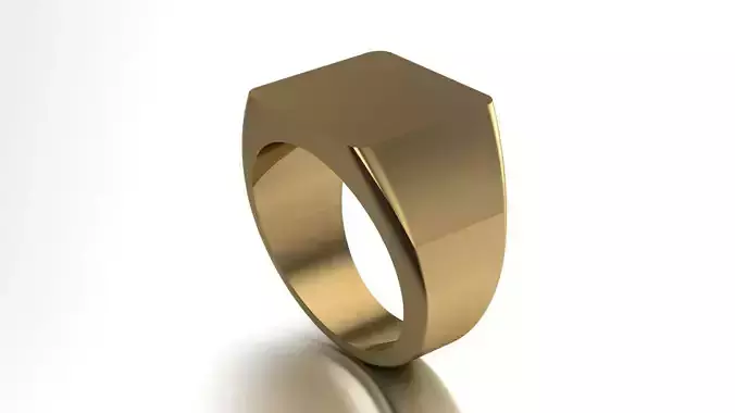 14 mm Signet Ring Squareshape Pritable model 3dmodel US 8