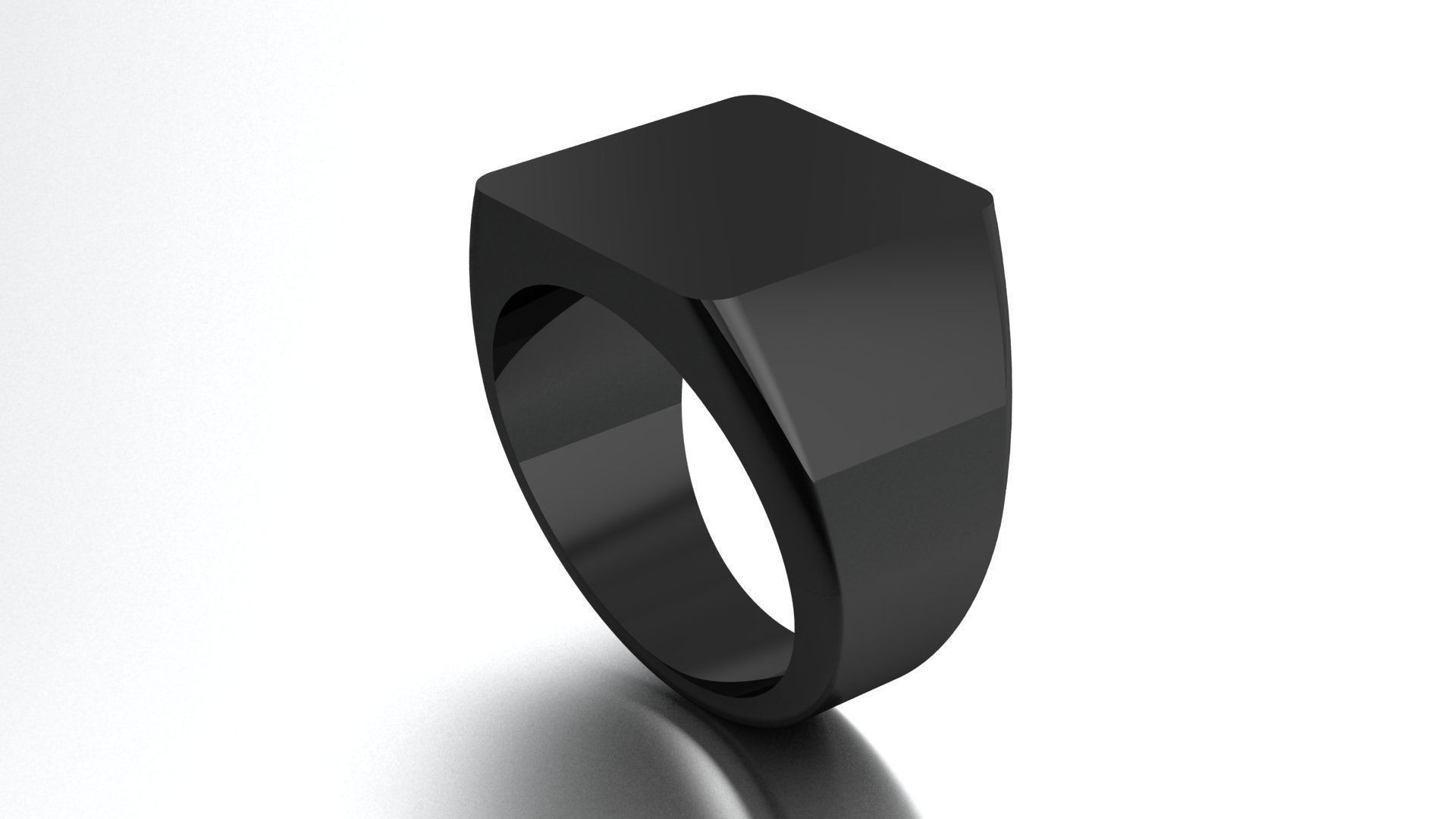 15 mm Signet Ring Squareshape Pritable model 3dmodel US 8 3D print model_3