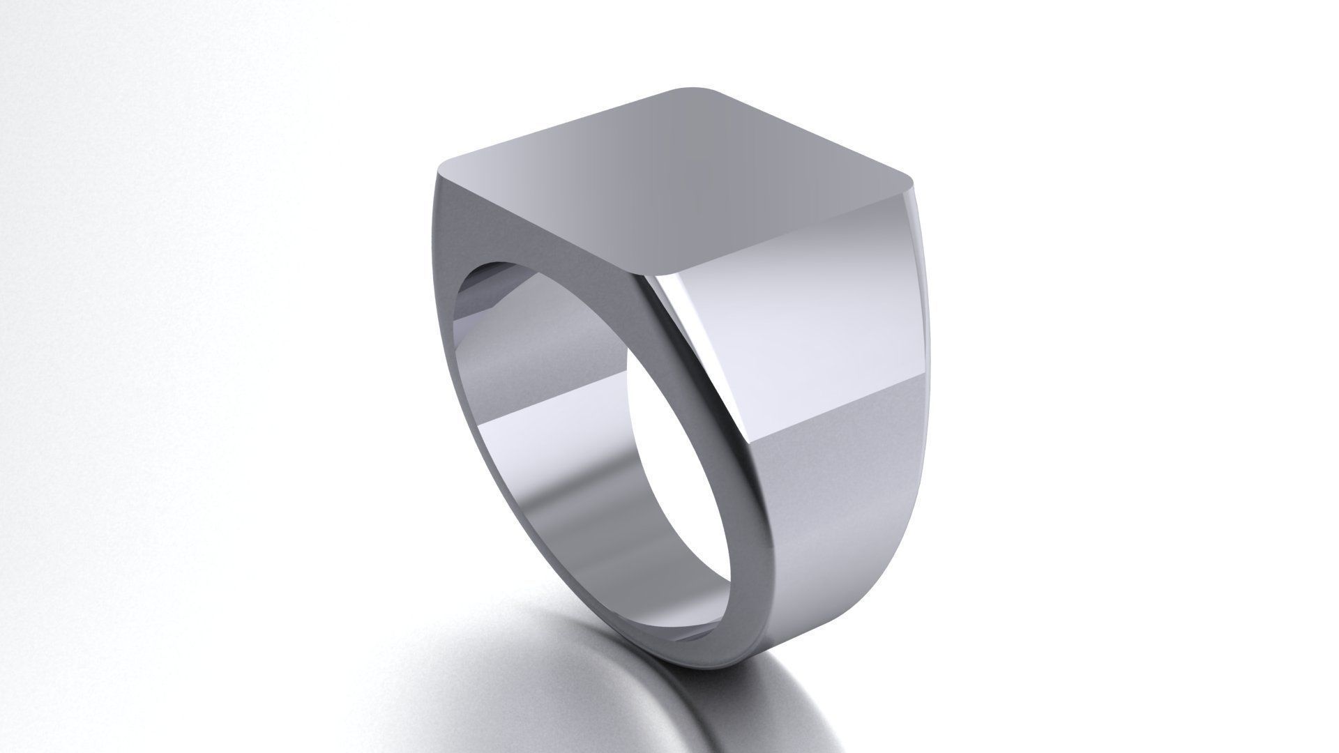 15 mm Signet Ring Squareshape Pritable model 3dmodel US 8 3D print model_2