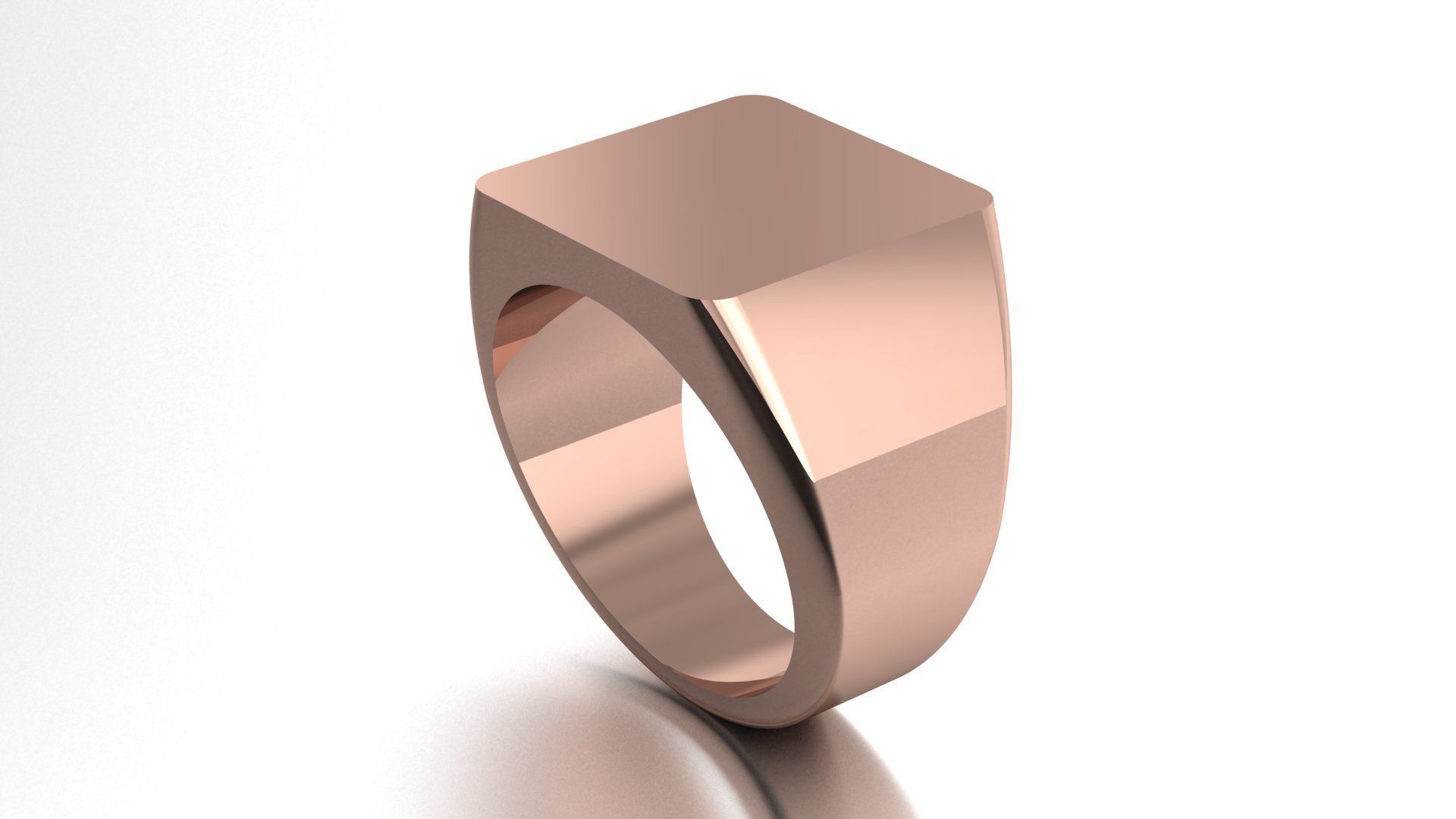 15 mm Signet Ring Squareshape Pritable model 3dmodel US 8 3D print model_1