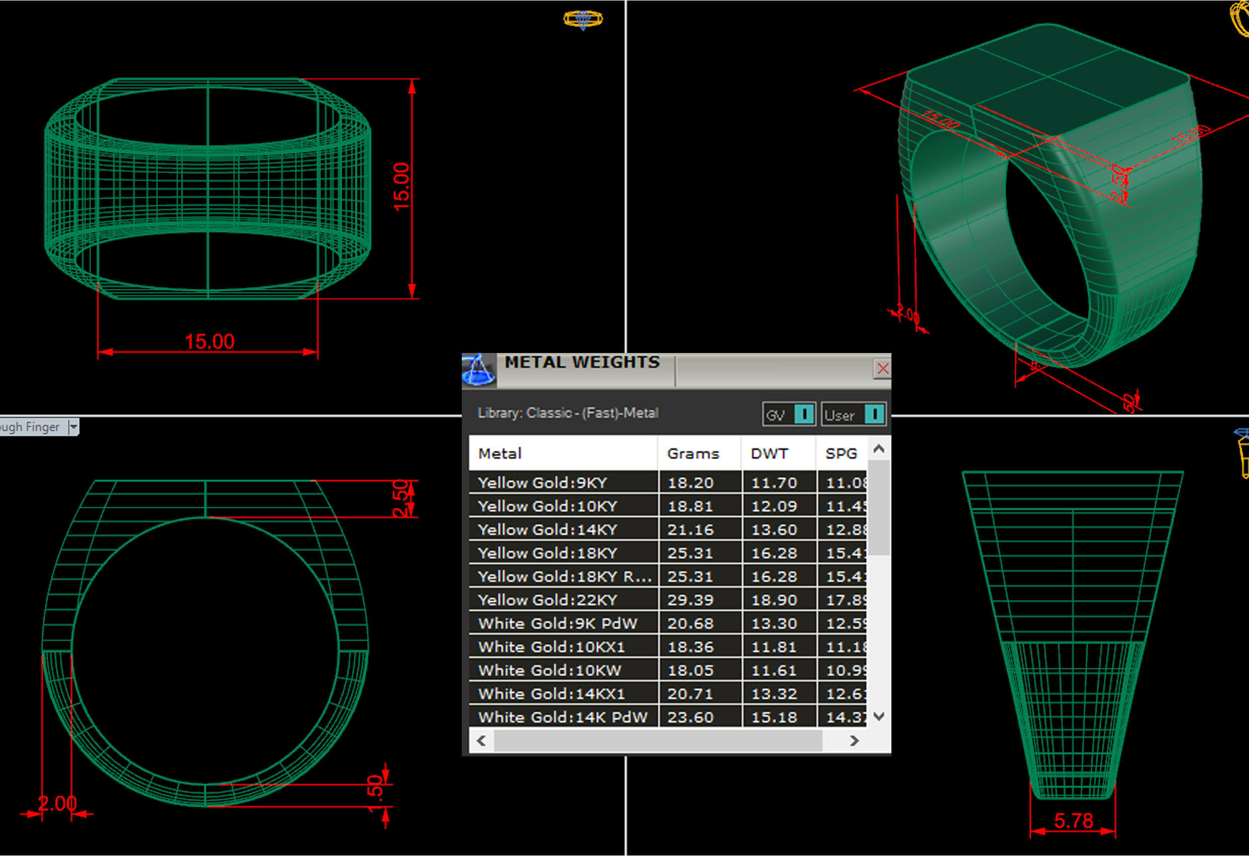 15 mm Signet Ring Squareshape Pritable model 3dmodel US 8 3D print model_4